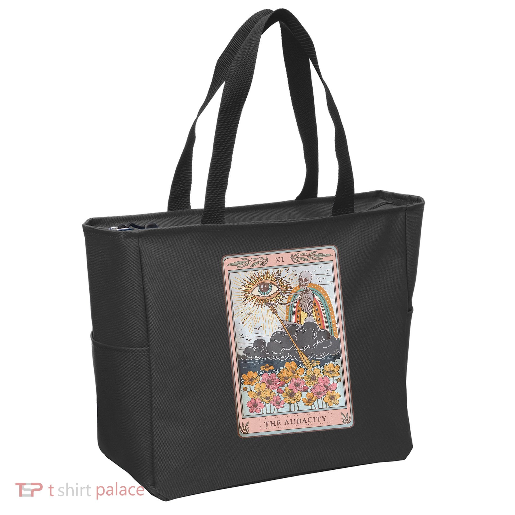 The Audacity Skeleton Tarot Card Sun Eye Aesthetic Tote Bag