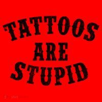Tattoos Are Stupid Funny Sarcastic Tattoo Cute Gift Santa Hat thumb 1
