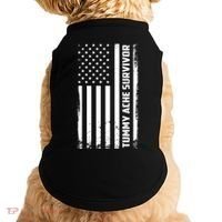 Tummy Ache Survivor American Flag Funny Doggie Tank thumb 0