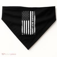Tummy Ache Survivor American Flag Funny USA-Made Doggie Bandana thumb 0
