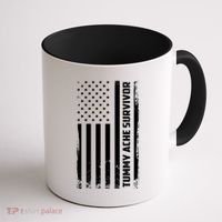 Tummy Ache Survivor American Flag Funny Coffee Mug thumb 1