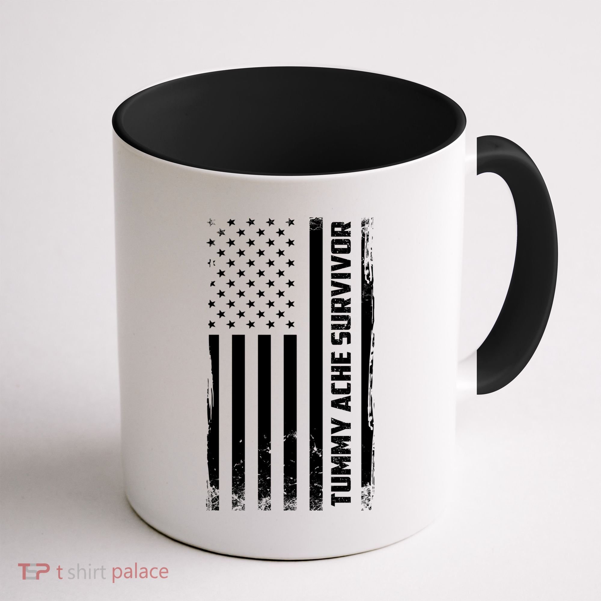 Tummy Ache Survivor American Flag Funny Coffee Mug