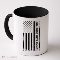 Tummy Ache Survivor American Flag Funny Coffee Mug thumb 0