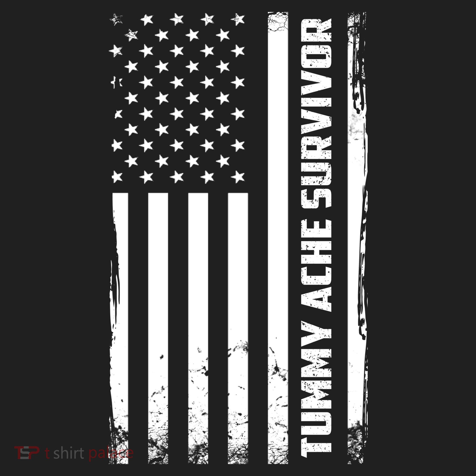 Tummy Ache Survivor American Flag Funny Beanie
