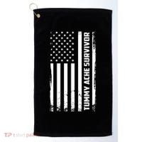 Tummy Ache Survivor American Flag Funny Golf Towel thumb 0