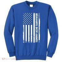 Tummy Ache Survivor American Flag Funny Sweatshirt thumb 0