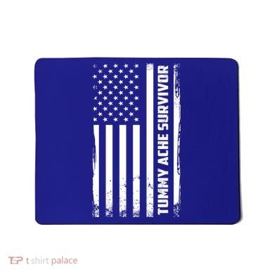 Tummy Ache Survivor American Flag Funny Mousepad