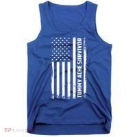 Tummy Ache Survivor American Flag Funny Tank Top thumb 0