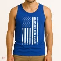 Tummy Ache Survivor American Flag Funny Tank Top thumb 3