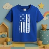 Tummy Ache Survivor American Flag Funny Toddler T-Shirt thumb 3