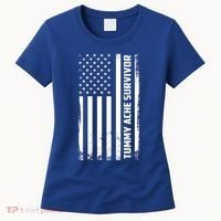 Tummy Ache Survivor American Flag Funny Women's T-Shirt thumb 0