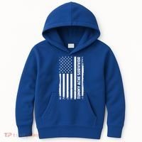 Tummy Ache Survivor American Flag Funny Kids Hoodie thumb 0