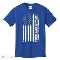 Tummy Ache Survivor American Flag Funny Kids T-Shirt thumb 0