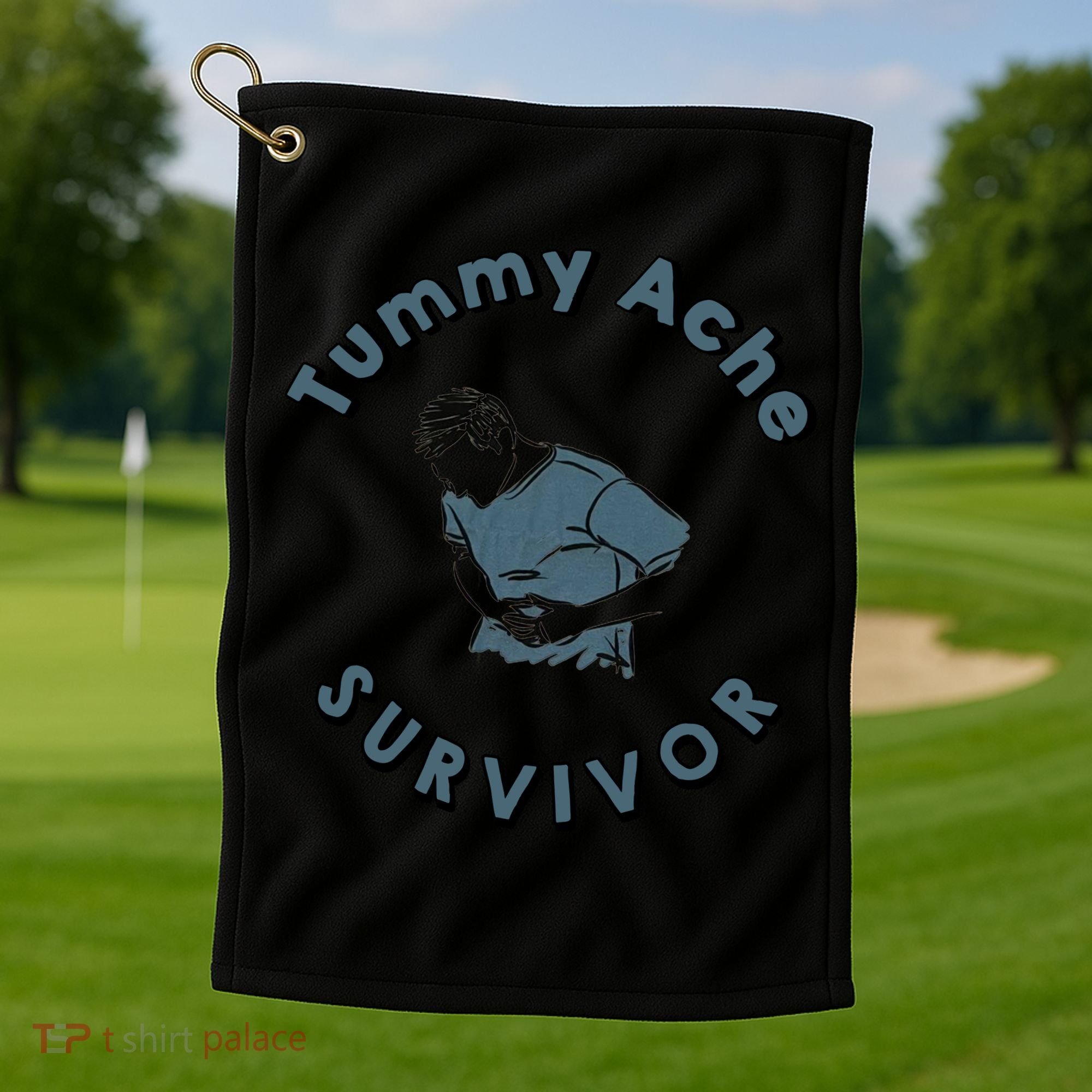 Tummy Ache Survivor Funny Tummy Ache Joke Golf Towel