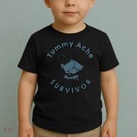 Tummy Ache Survivor Funny Tummy Ache Joke Toddler T-Shirt thumb 2