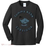 Tummy Ache Survivor Funny Tummy Ache Joke Kids Long Sleeve Shirt thumb 0