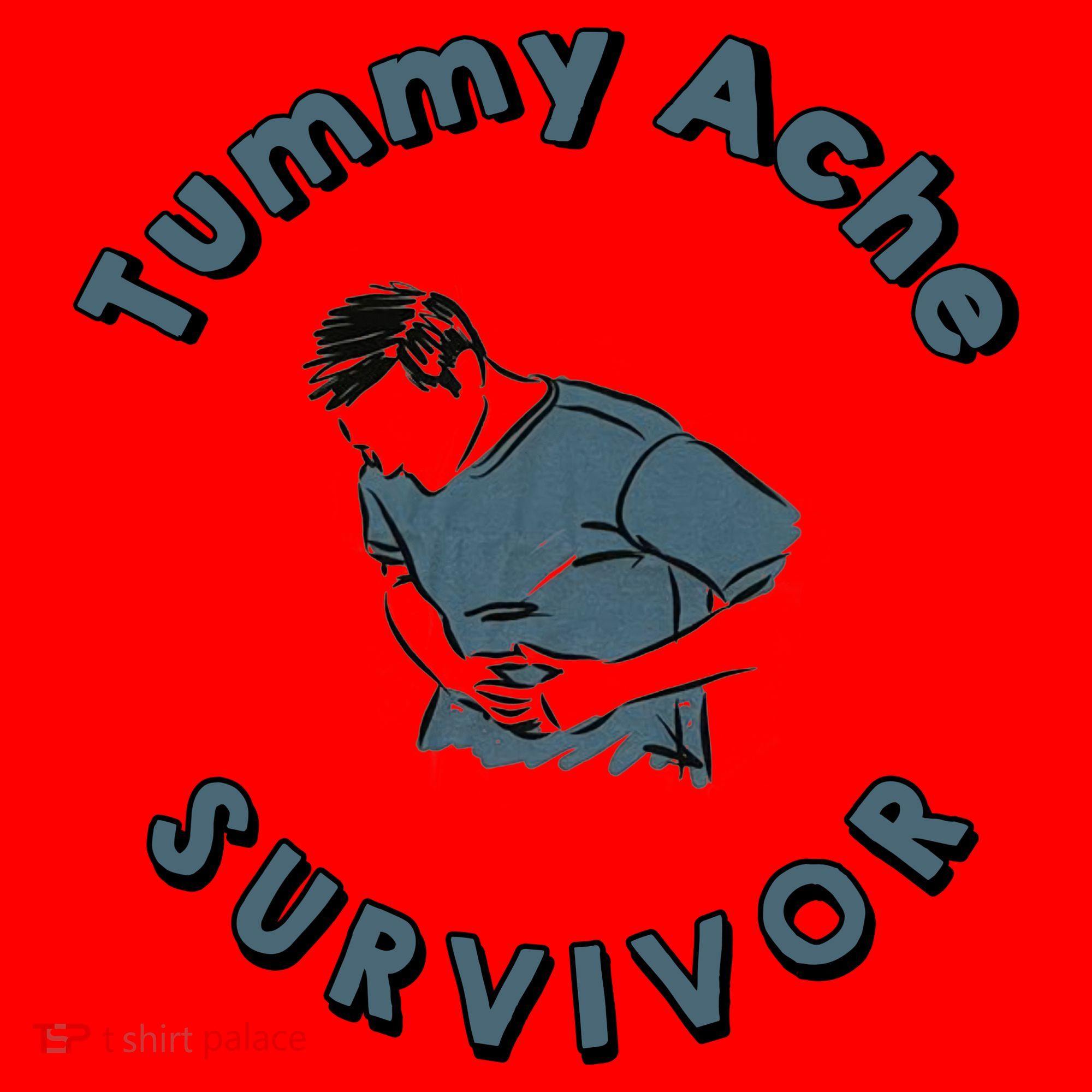 Tummy Ache Survivor Funny Tummy Ache Joke Santa Hat