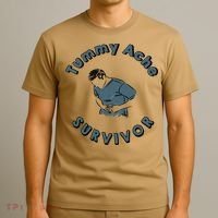 Tummy Ache Survivor Funny Tummy Ache Joke T-Shirt thumb 3