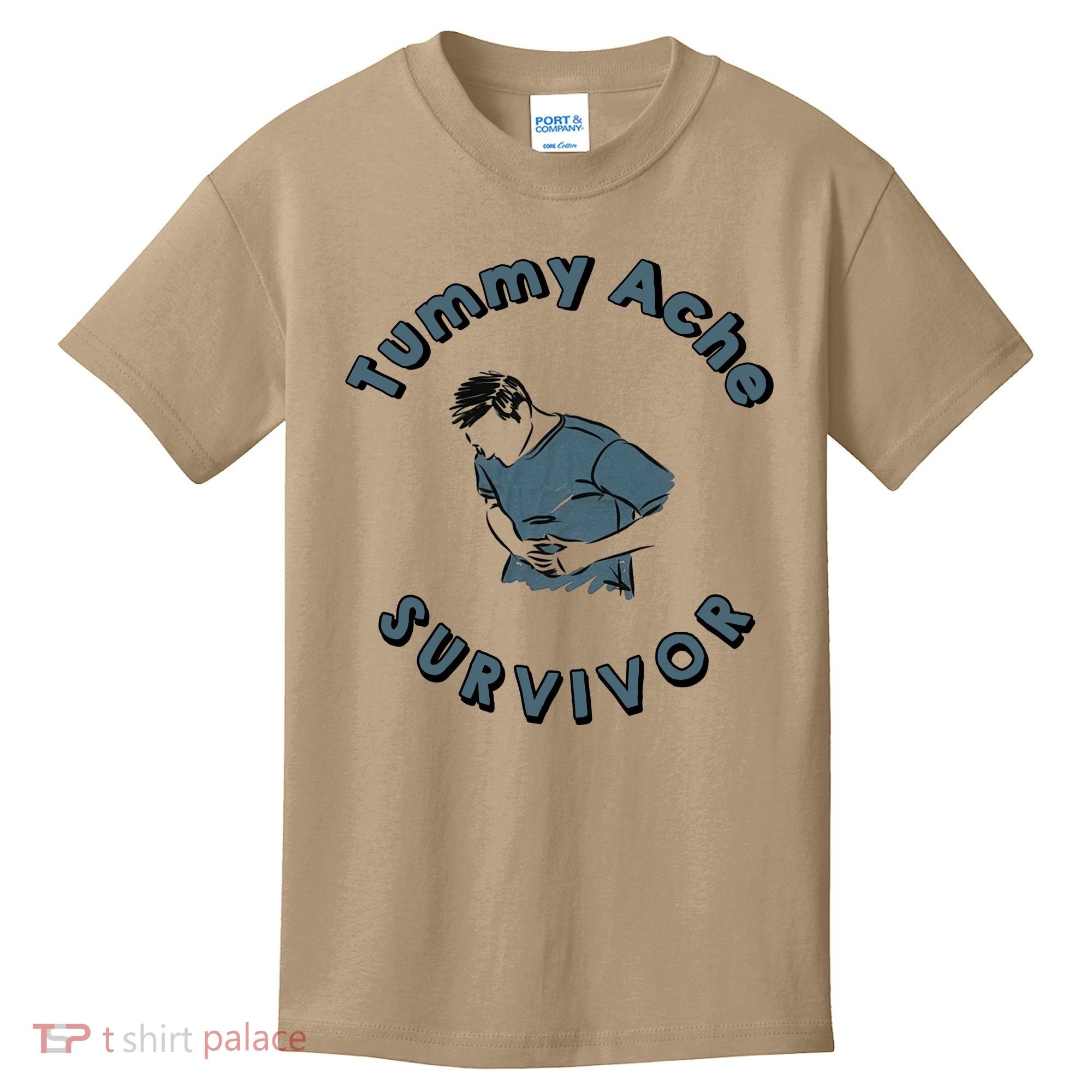Tummy Ache Survivor Funny Tummy Ache Joke Kids T-Shirt