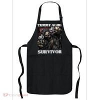 Tummy Ache Survivor Funny Cool Edgy Hard Skeleton Meme Apron thumb 0