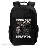 Tummy Ache Survivor Funny Cool Edgy Hard Skeleton Meme Backpack thumb 0