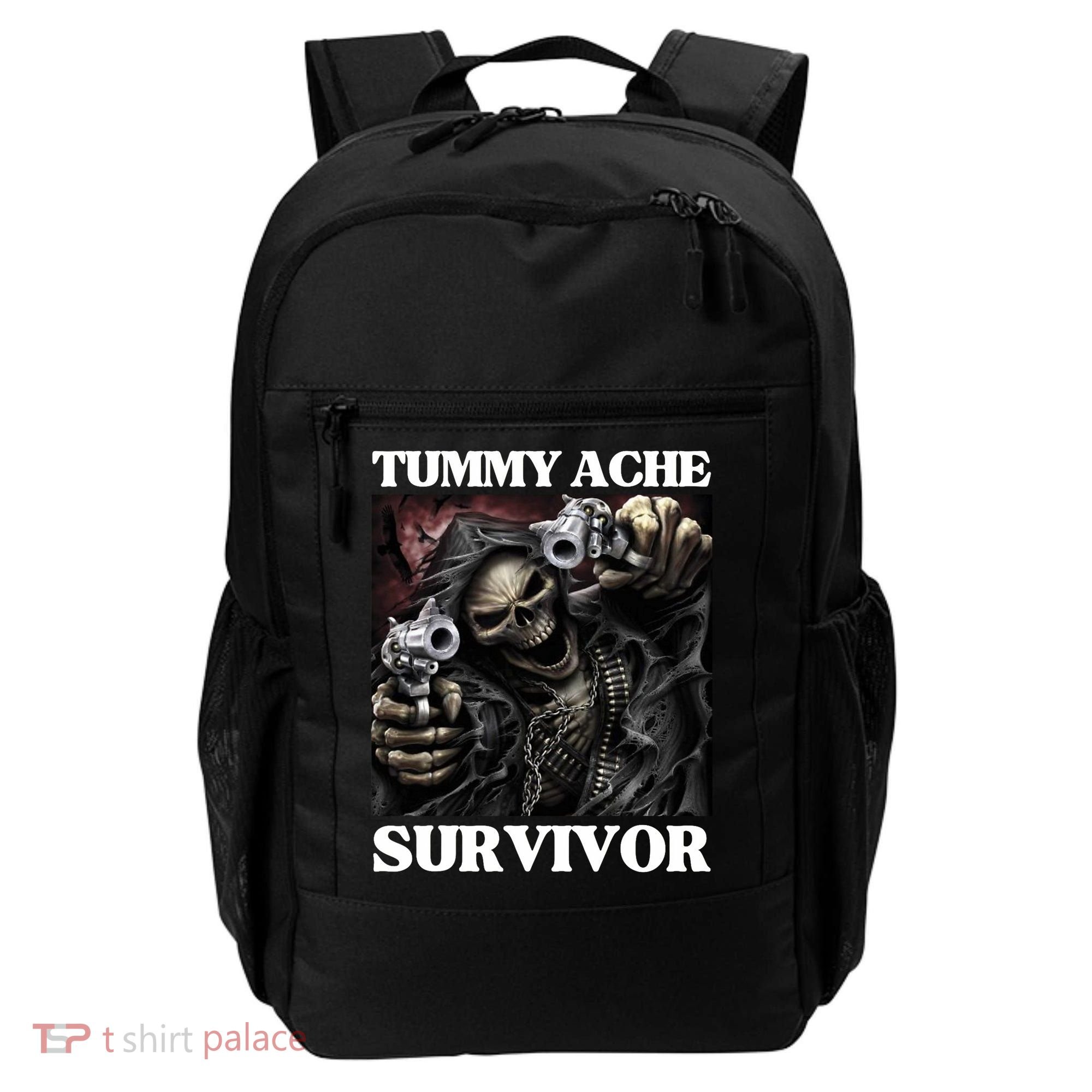 Tummy Ache Survivor Funny Cool Edgy Hard Skeleton Meme Backpack