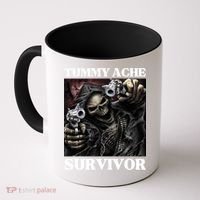 Tummy Ache Survivor Funny Cool Edgy Hard Skeleton Meme Coffee Mug thumb 0