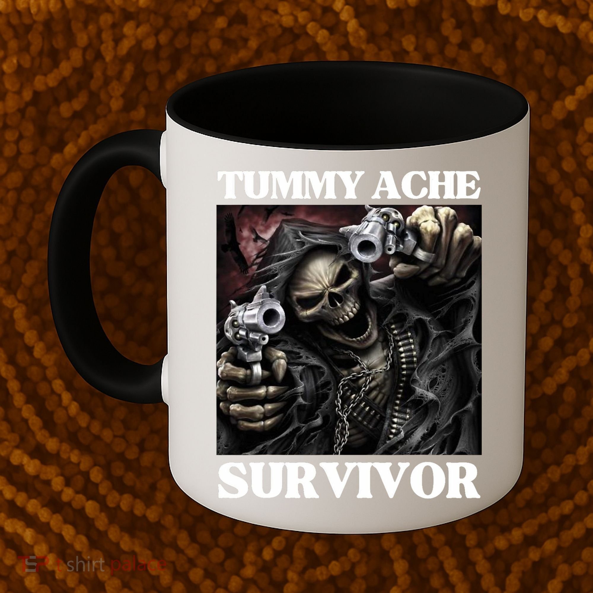 Tummy Ache Survivor Funny Cool Edgy Hard Skeleton Meme Coffee Mug