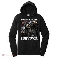 Tummy Ache Survivor Funny Cool Edgy Hard Skeleton Meme Women's Hoodie thumb 0