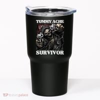 Tummy Ache Survivor Funny Cool Edgy Hard Skeleton Meme Tumbler thumb 0