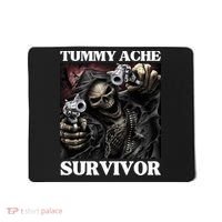Tummy Ache Survivor Funny Cool Edgy Hard Skeleton Meme Mousepad thumb 0