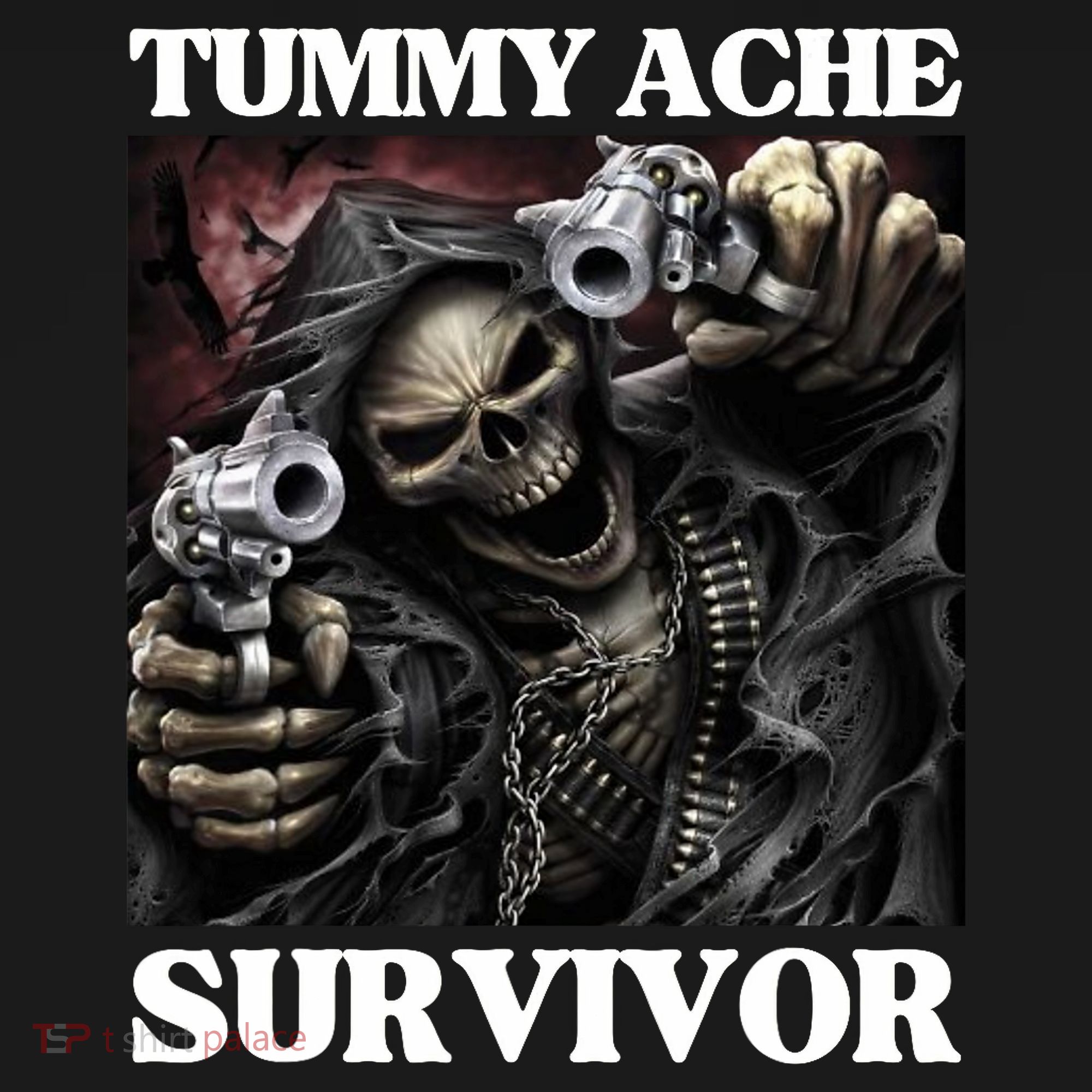 Tummy Ache Survivor Funny Cool Edgy Hard Skeleton Meme Mousepad