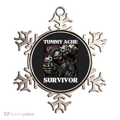 Tummy Ache Survivor Funny Cool Edgy Hard Skeleton Meme Ornament