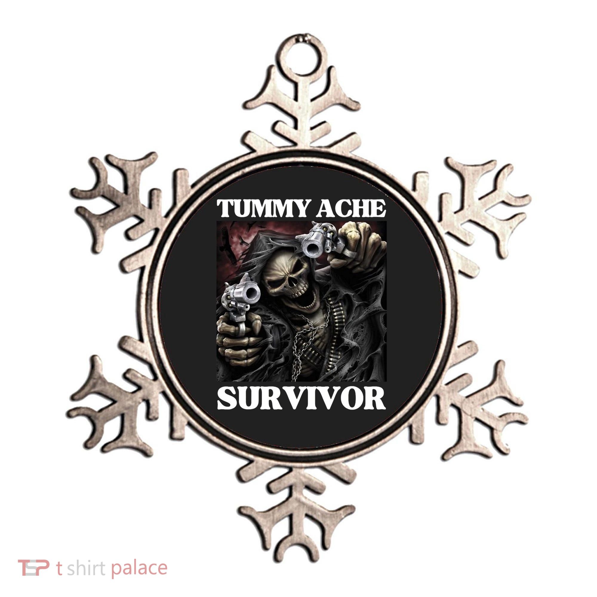 Tummy Ache Survivor Funny Cool Edgy Hard Skeleton Meme Ornament