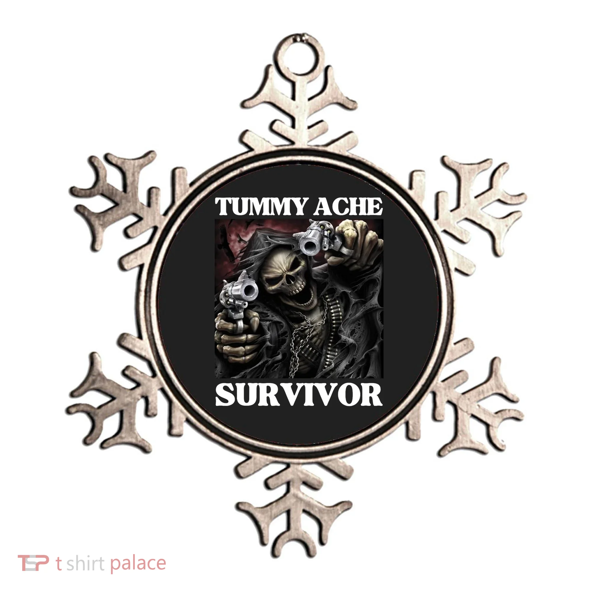 Tummy Ache Survivor Funny Cool Edgy Hard Skeleton Meme Ornament