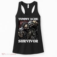 Tummy Ache Survivor Funny Cool Edgy Hard Skeleton Meme Women's Tank Top thumb 0