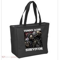 Tummy Ache Survivor Funny Cool Edgy Hard Skeleton Meme Tote Bag thumb 2