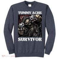 Tummy Ache Survivor Funny Cool Edgy Hard Skeleton Meme Sweatshirt thumb 0