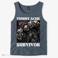 Tummy Ache Survivor Funny Cool Edgy Hard Skeleton Meme Tank Top thumb 2