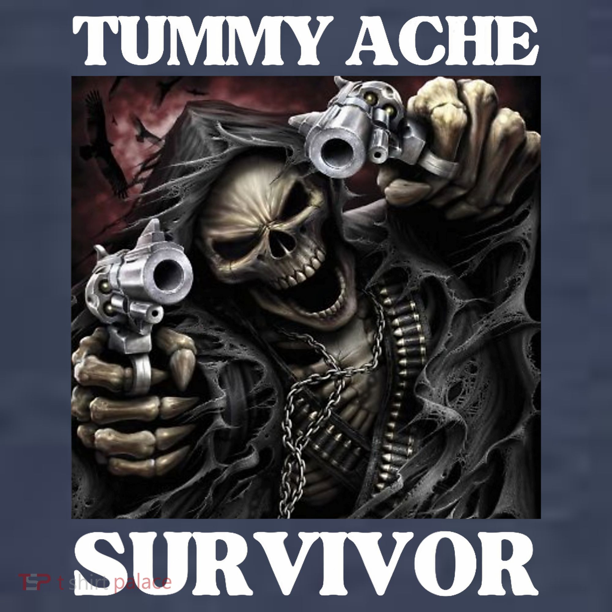 Tummy Ache Survivor Funny Cool Edgy Hard Skeleton Meme Tank Top