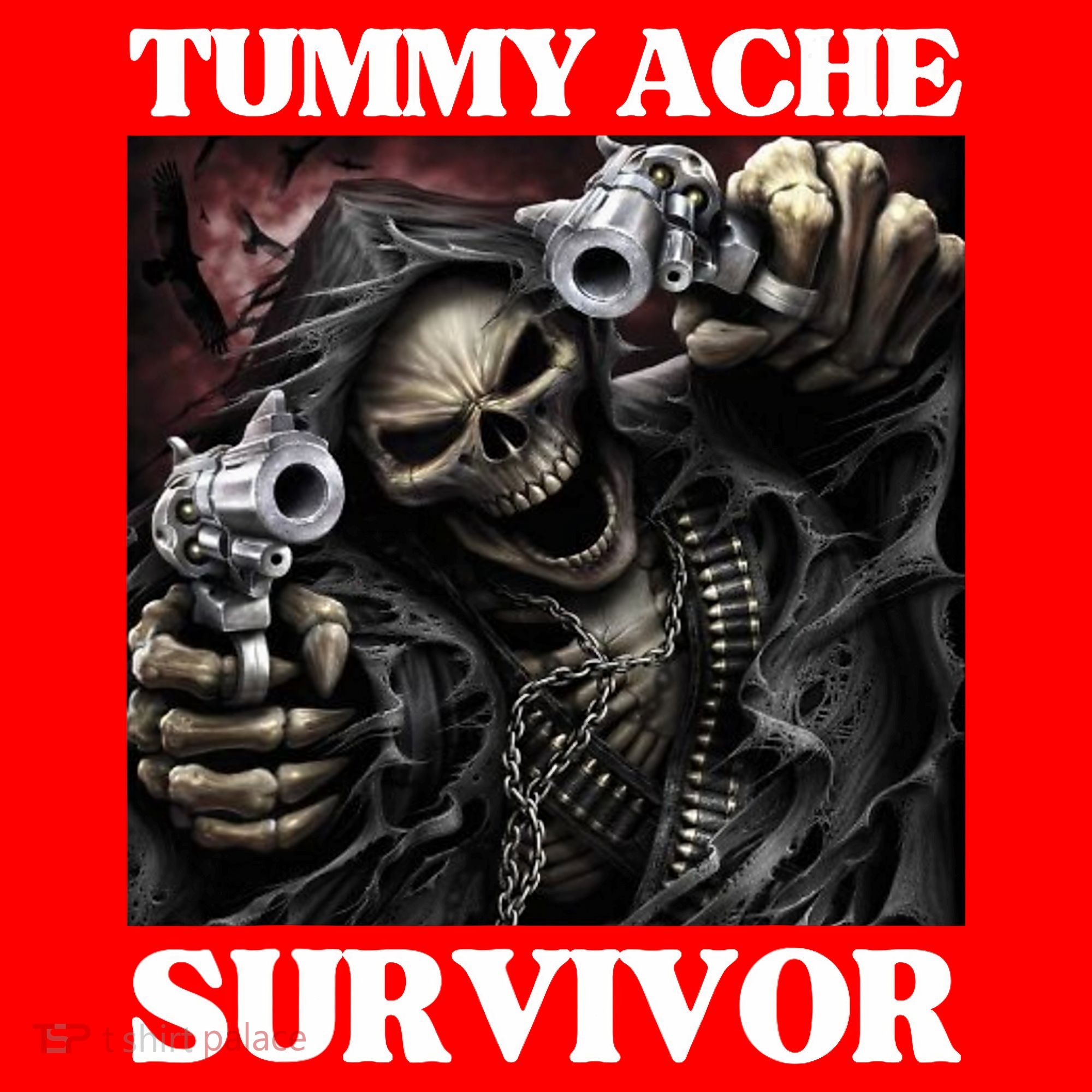 Tummy Ache Survivor Funny Cool Edgy Hard Skeleton Meme Santa Hat
