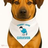 Tummy Ache Survivor USA-Made Doggie Bandana thumb 1