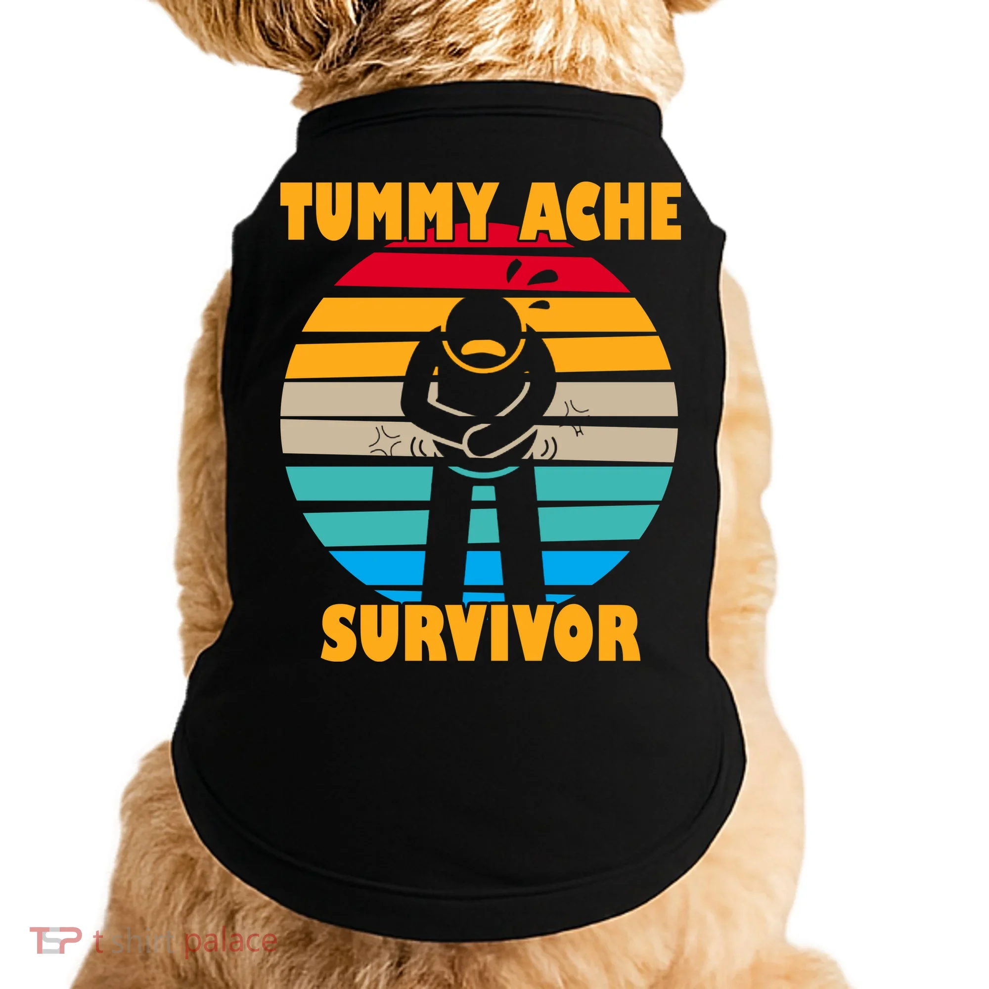 Tummy Ache Survivor Funny Retro Doggie Tank