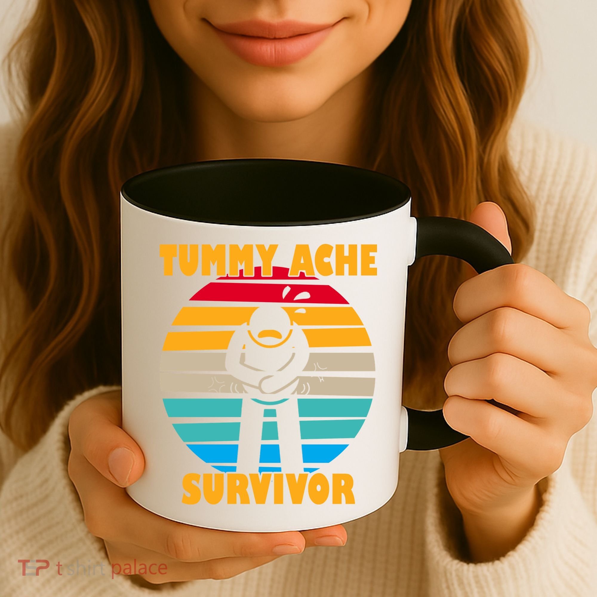 Tummy Ache Survivor Funny Retro Coffee Mug