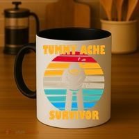 Tummy Ache Survivor Funny Retro Coffee Mug thumb 4