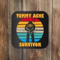 Tummy Ache Survivor Funny Retro Coaster thumb 0