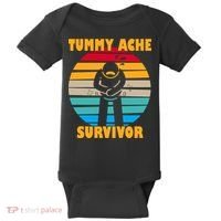 Tummy Ache Survivor Funny Retro Baby Bodysuit thumb 0