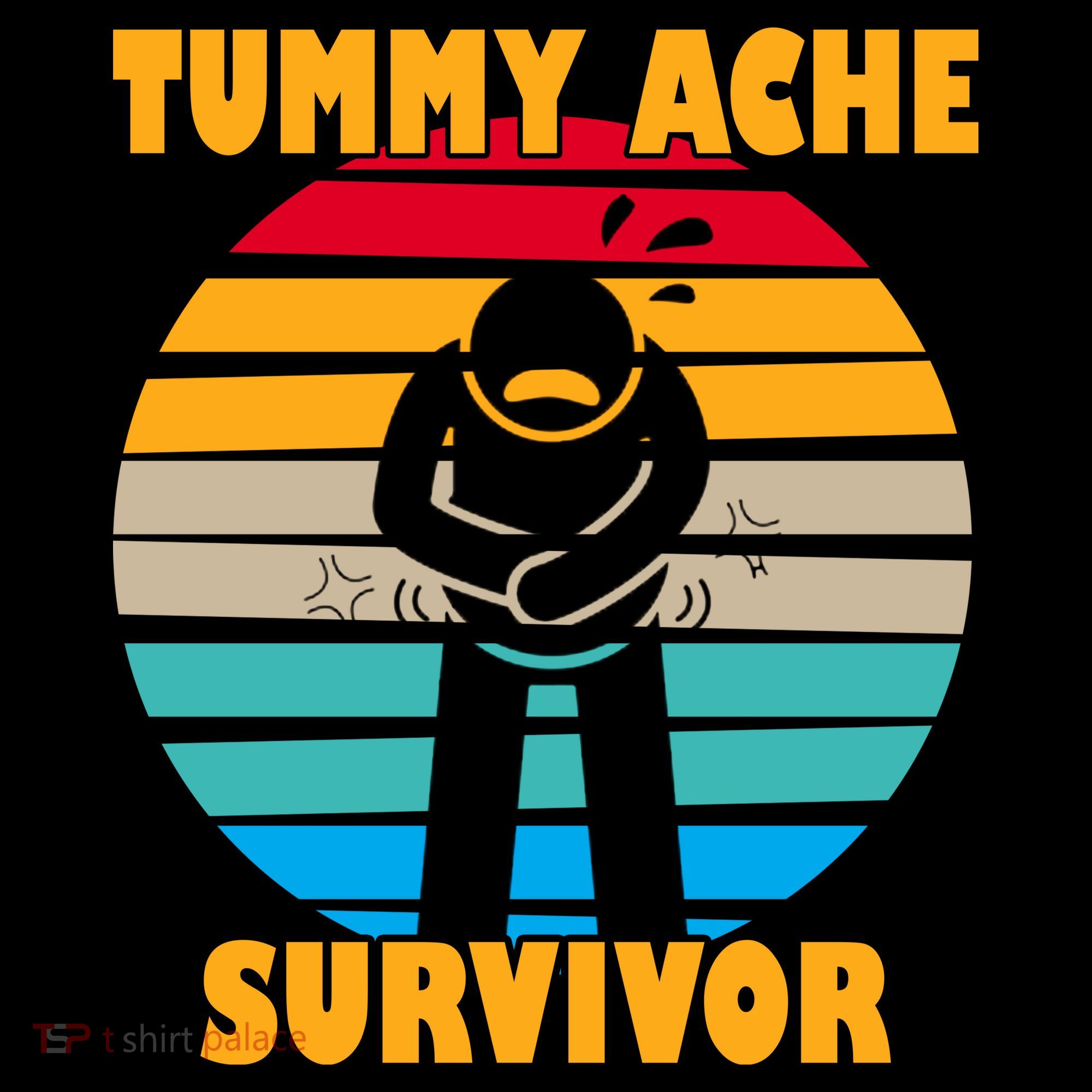 Tummy Ache Survivor Funny Retro Baby Bodysuit