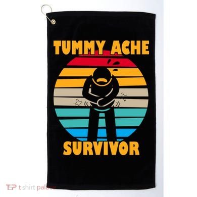 Tummy Ache Survivor Funny Retro Golf Towel
