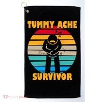 Tummy Ache Survivor Funny Retro Golf Towel thumb 0